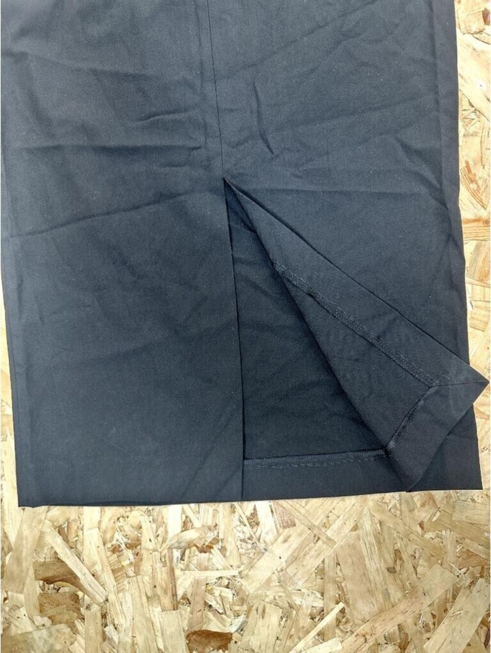 Zara Womens Black Pencil Skirt Size L High Waist Front Slit Midi Length - Picture 4 of 15